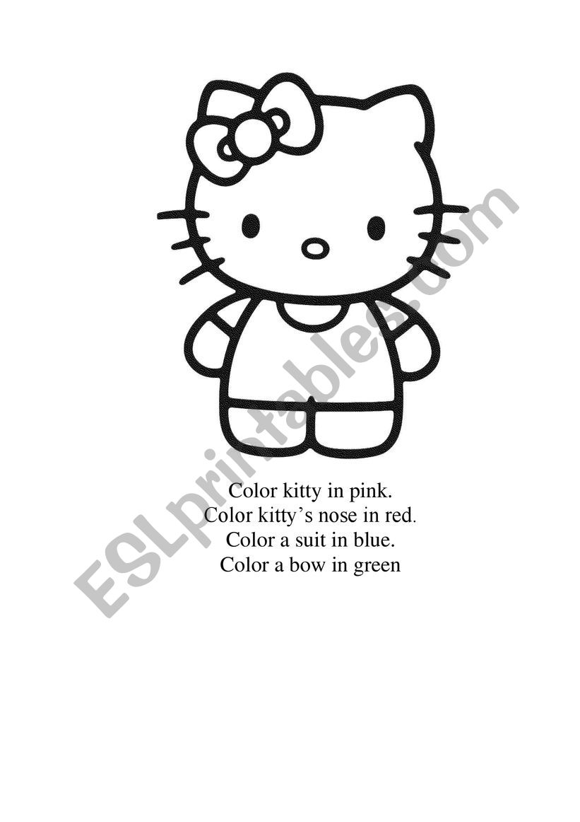 Color kitty worksheet