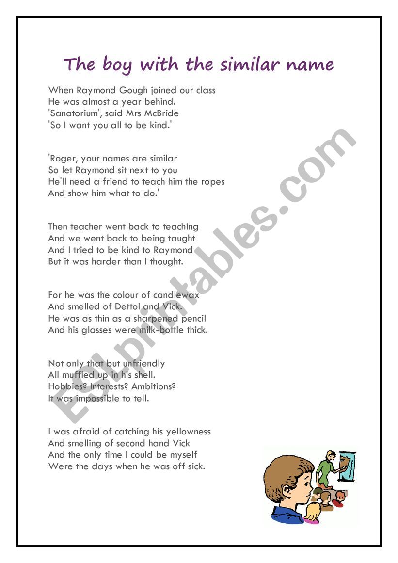 Poem worksheet