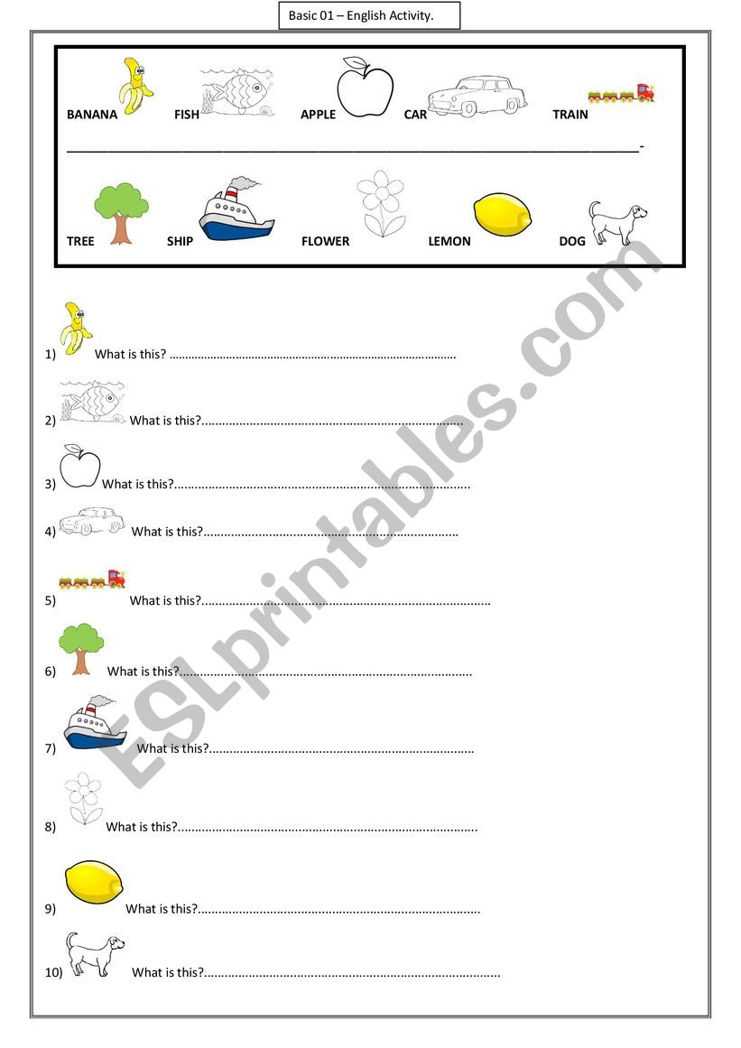 Whats this? worksheet