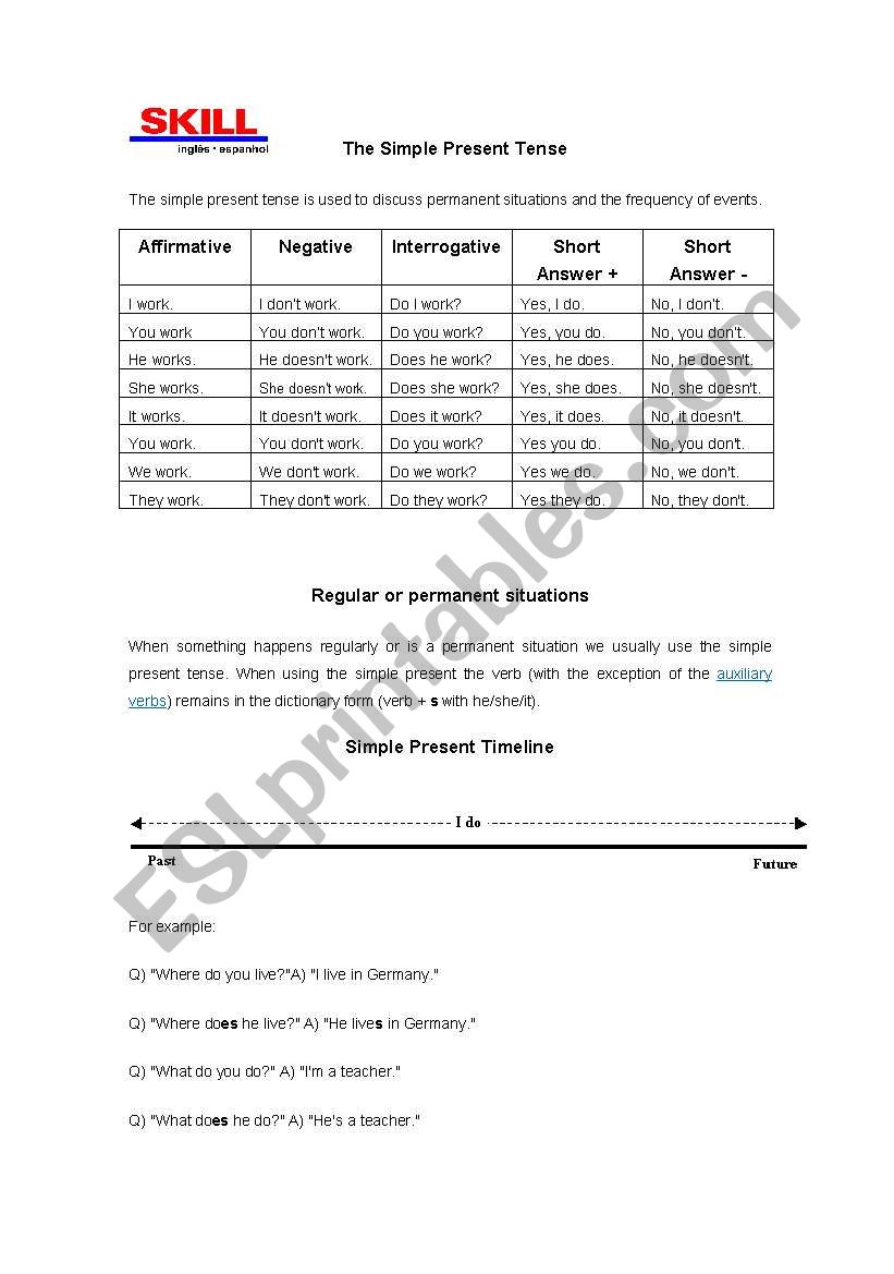 Simple Present worksheet