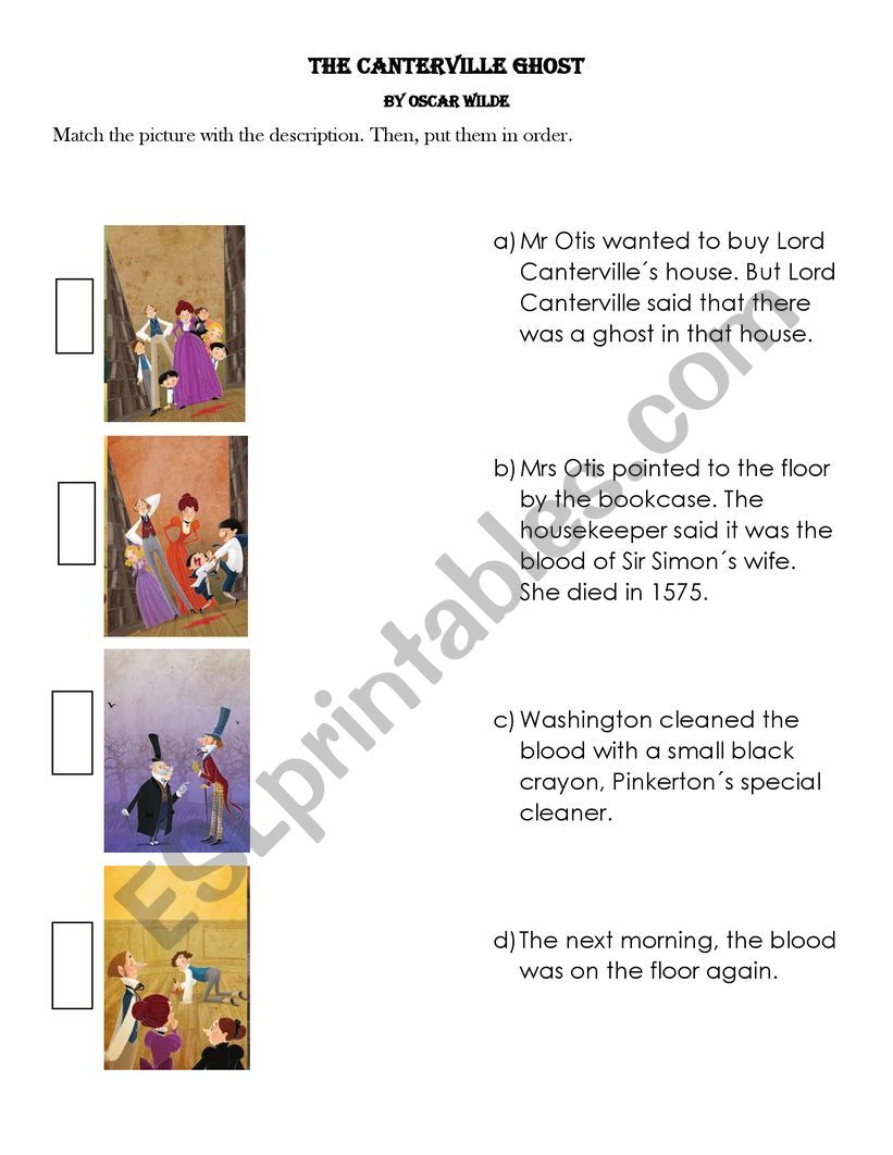 The Canterville Ghost worksheet