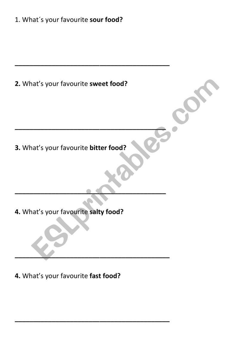 What´s your favourite sweet food? - ESL worksheet by staceyalexandrovna