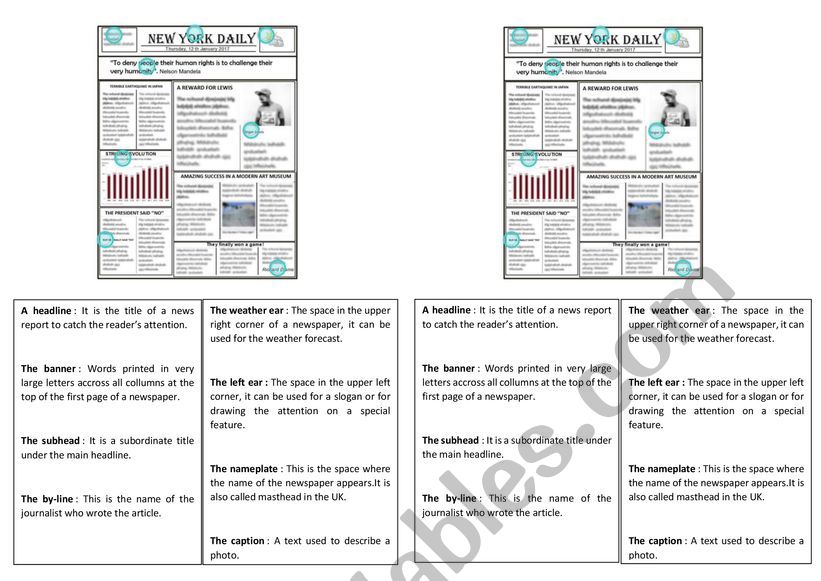 Front page (Press)  worksheet