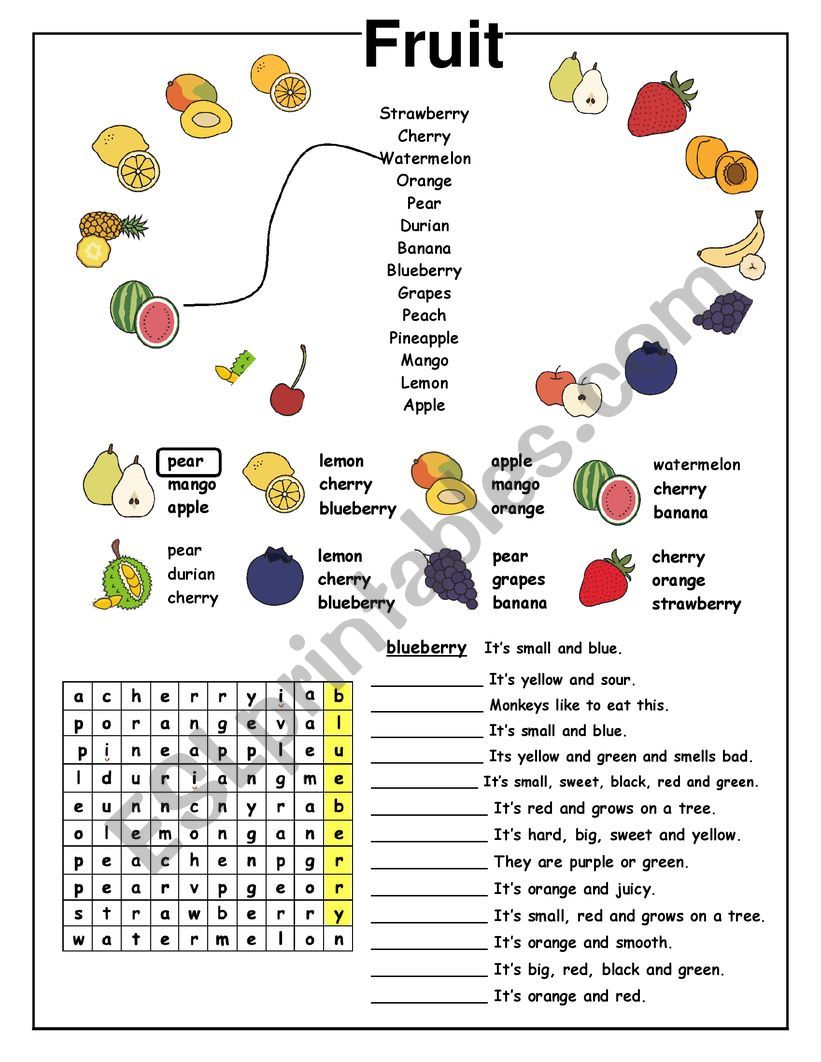 circle the small fruits, Find Big or Small worksheet for kids