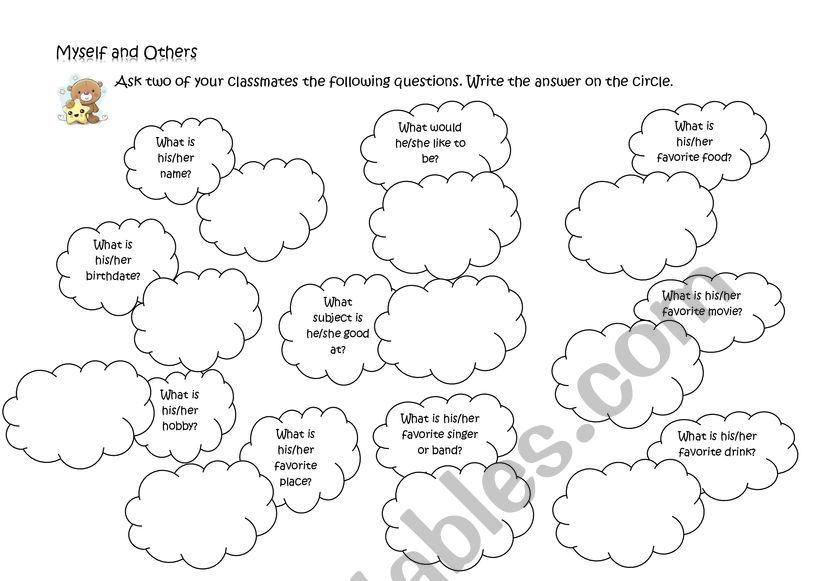 Myself and Others worksheet