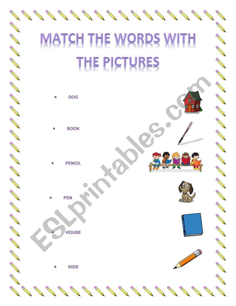 MATCH THE WORDS - ESL worksheet by smahane