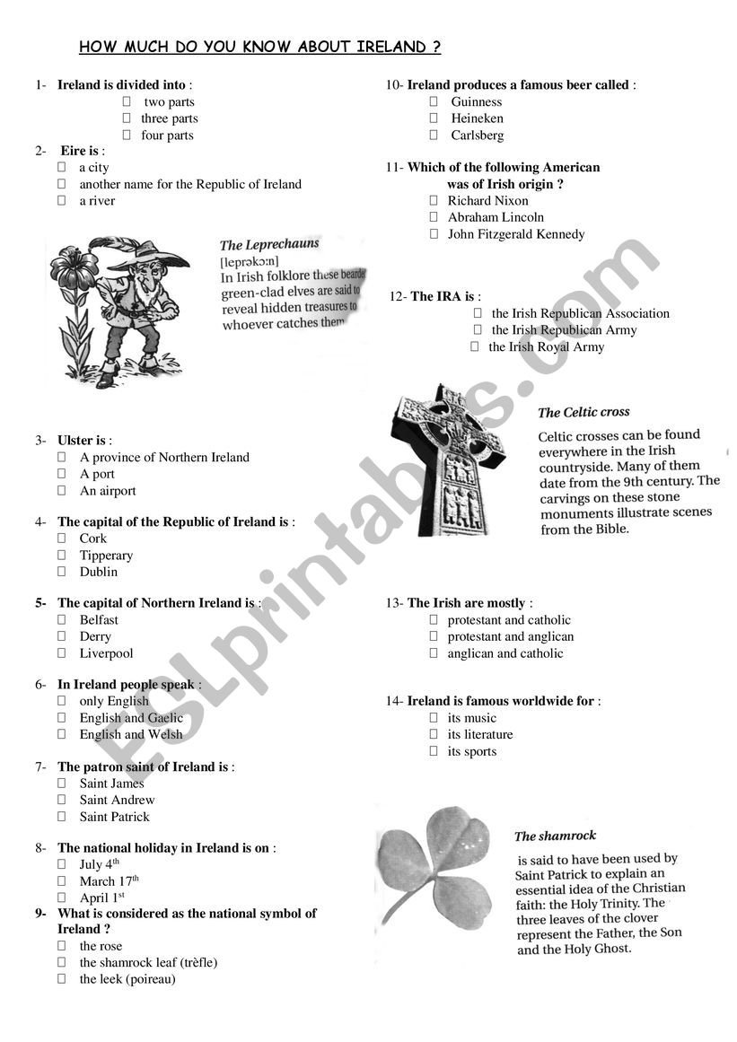 HOW MUCH DO YOU KNOW ABOUT IRELAND?