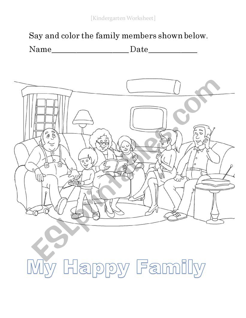 My family membesr worksheet