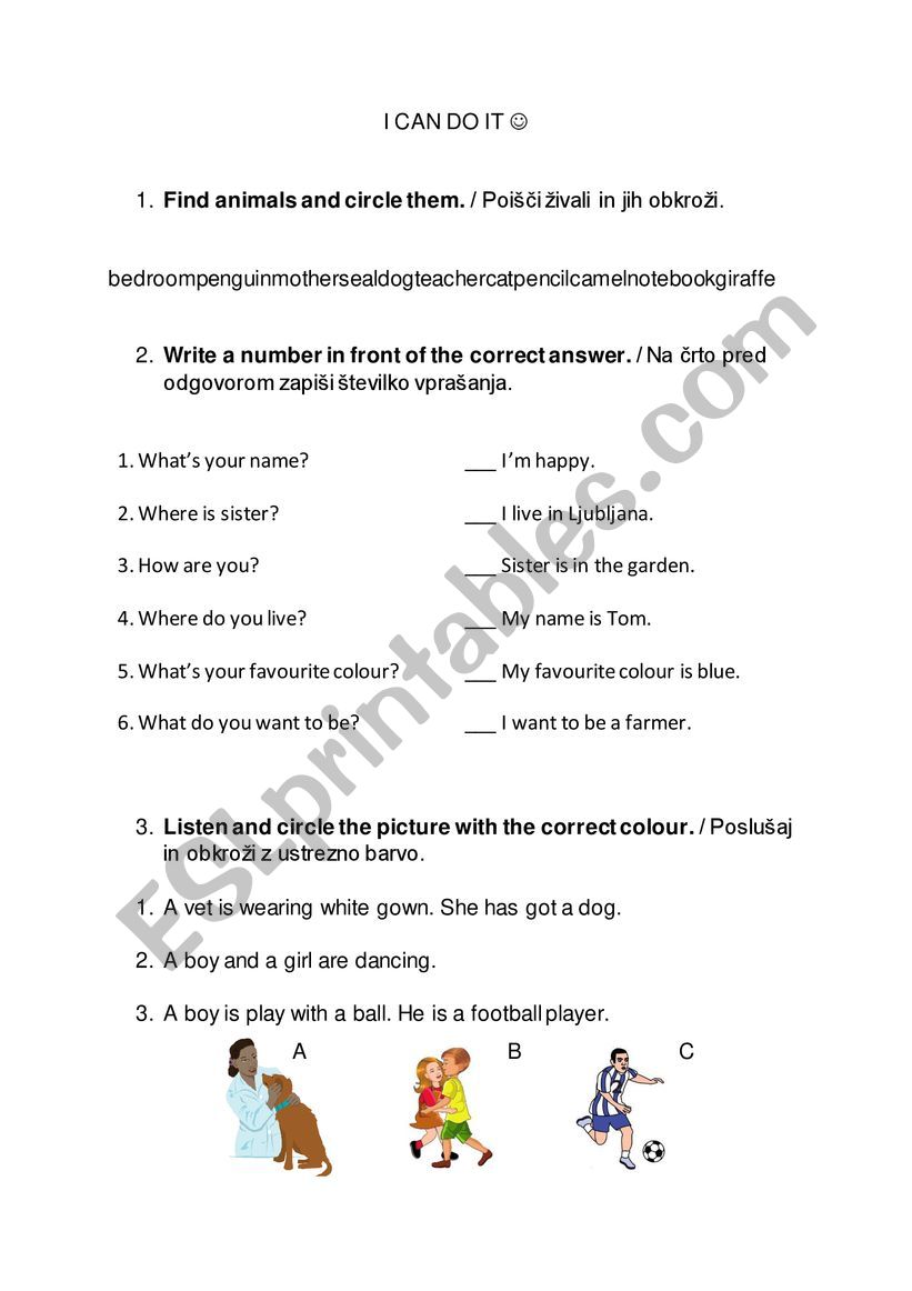 i CAN DO IT worksheet