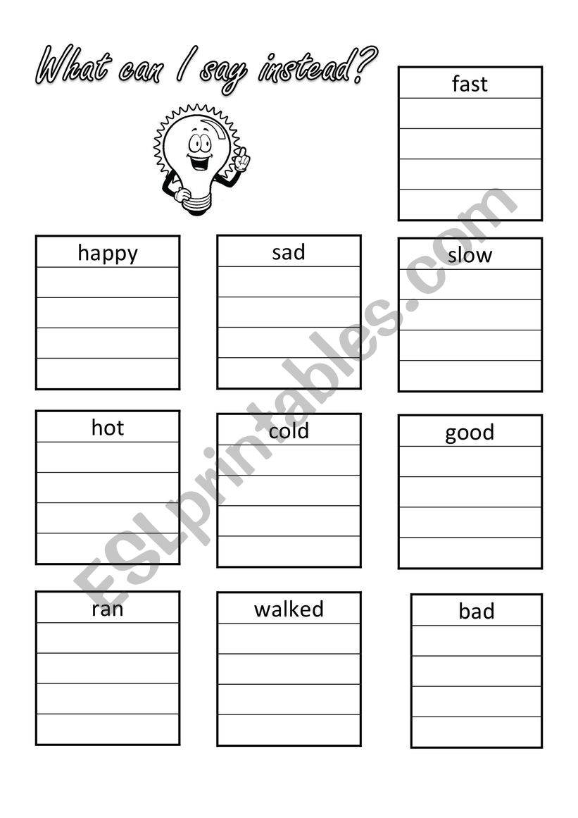 What Can I Say Instead ESL Worksheet By Charleneesl