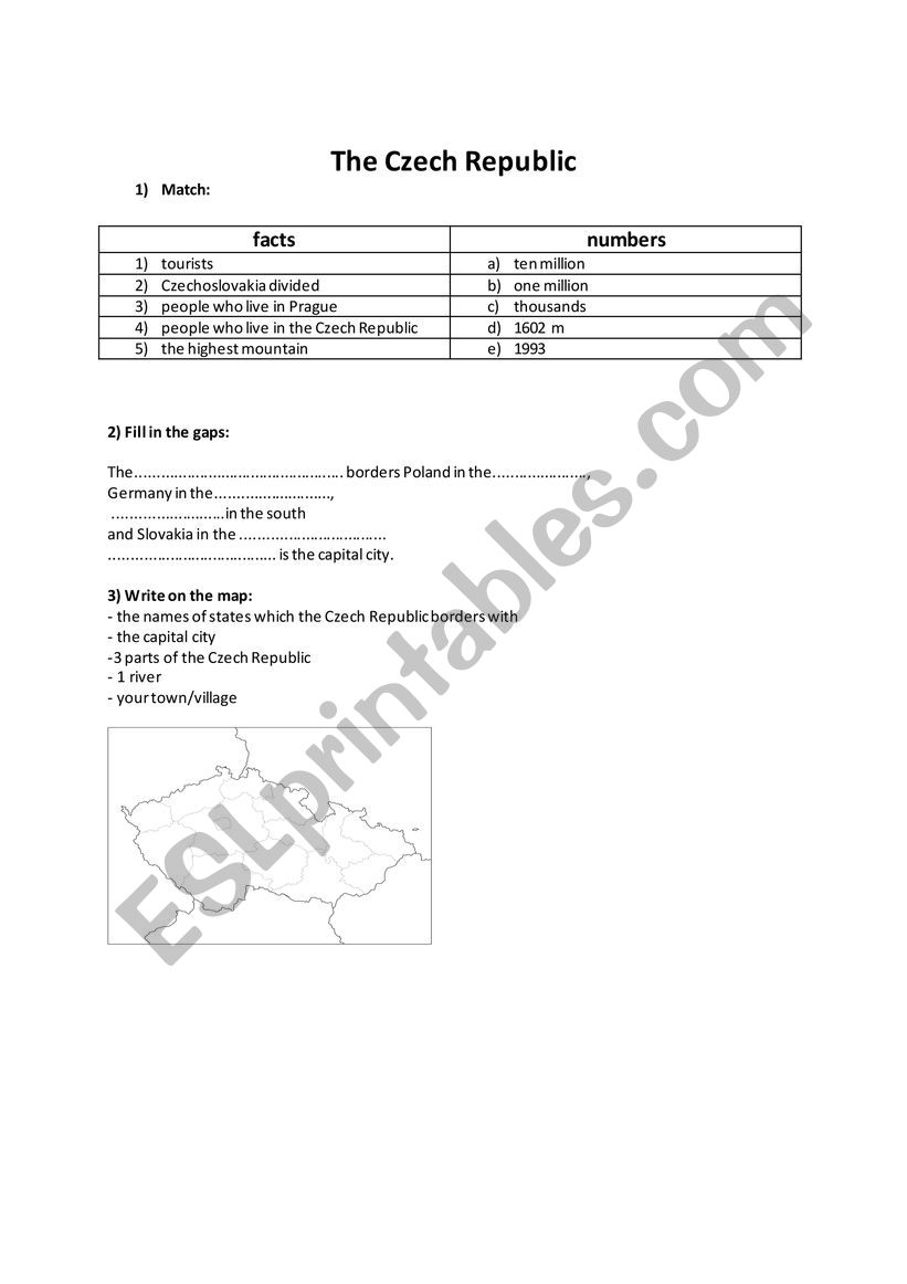 The Czech Republic worksheet