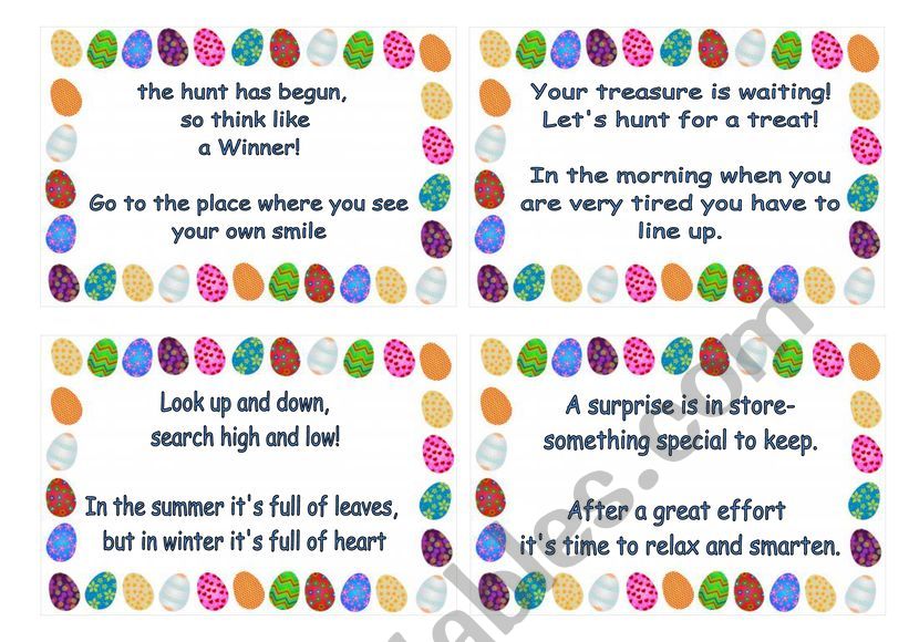 Easter egg hunt worksheet