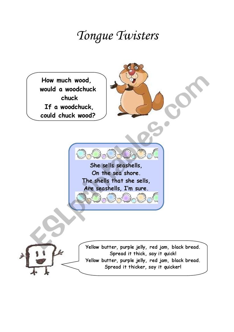 Tongue Twisters worksheet