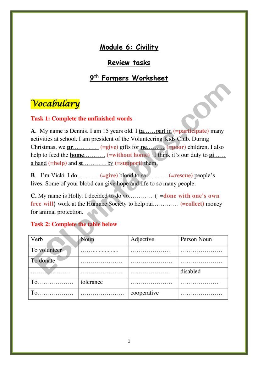 module 6 consolidation worksheet