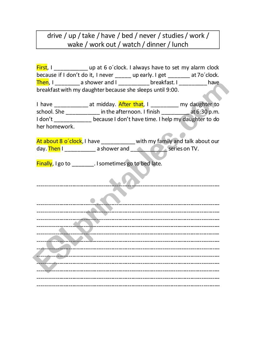 Adverbs of frequency worksheet