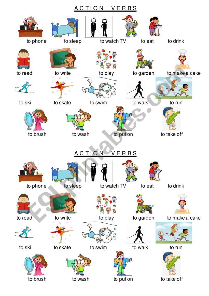 action verbs list for elementary students