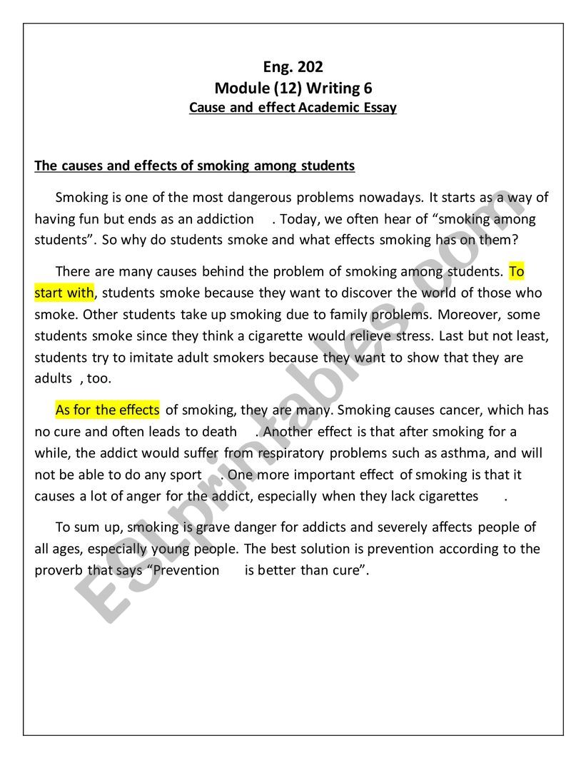 school essay on smoking
