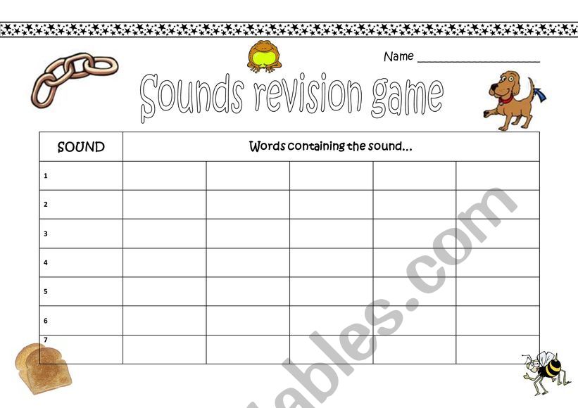 sound revision worksheet