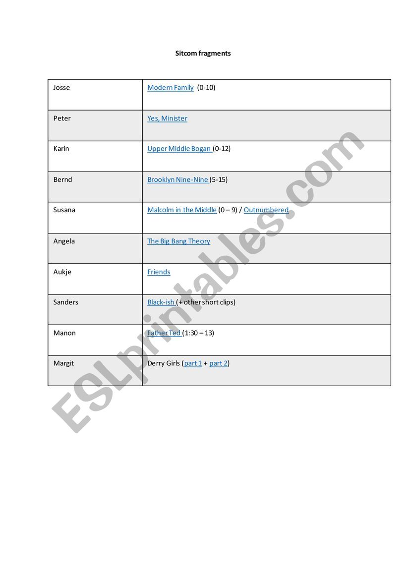 Lesson plan Black-ish worksheet