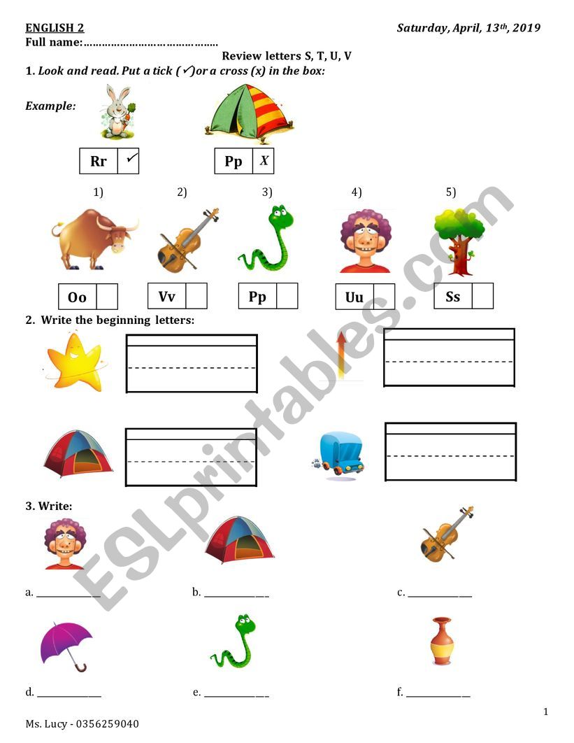 phonics 1 worksheet