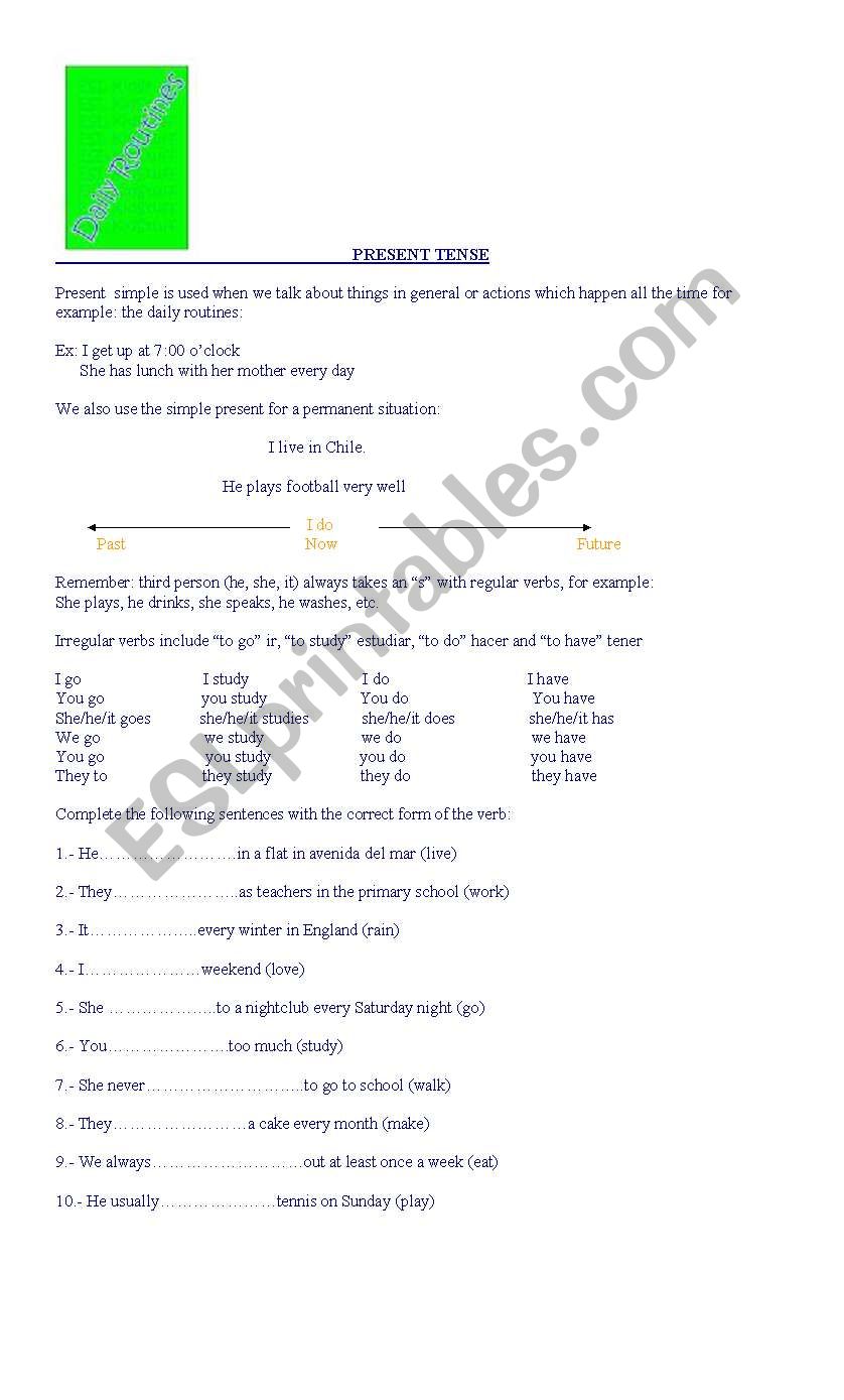 daily routines worksheet