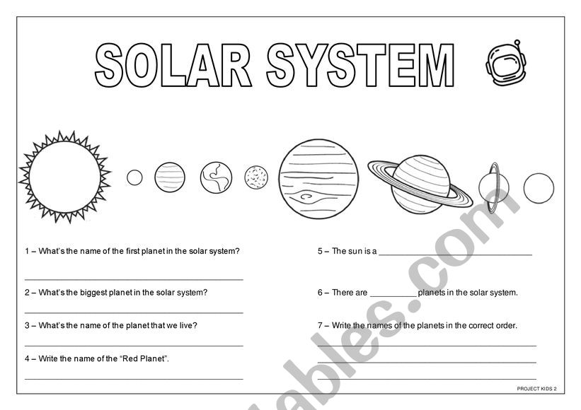 Solar System - ESL worksheet by veve25
