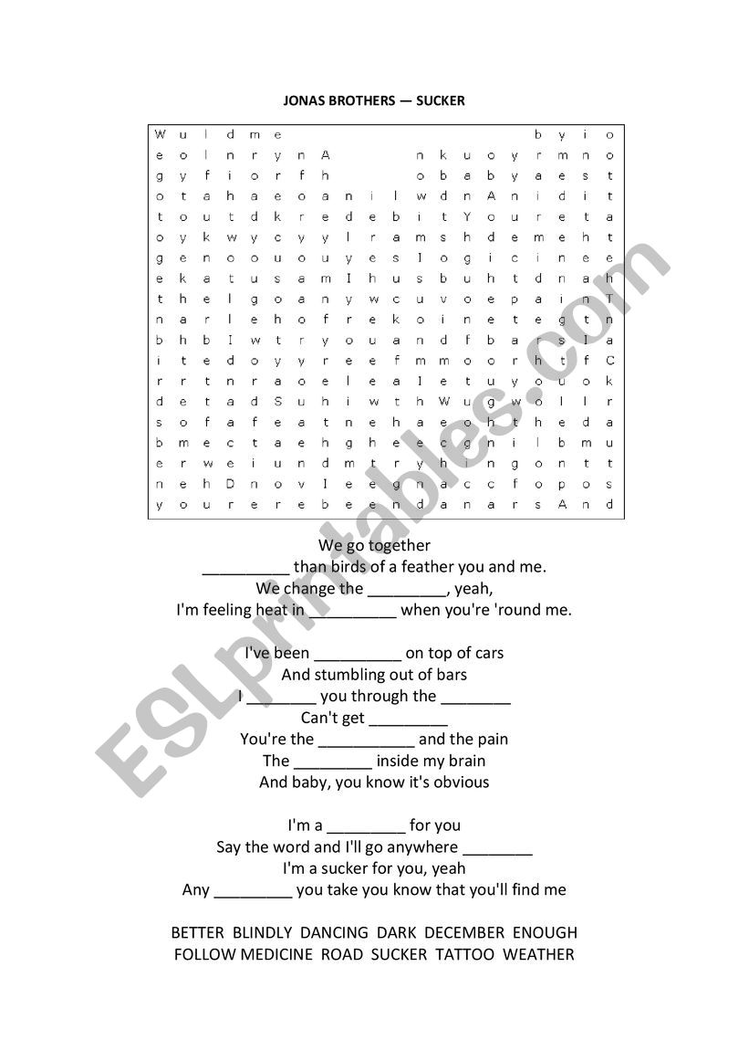 Sugar Sugar song / Puzzle song and n…: English ESL worksheets pdf & doc