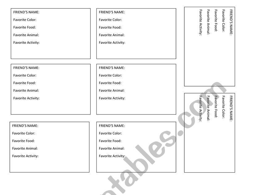 Ice breaker activity  worksheet