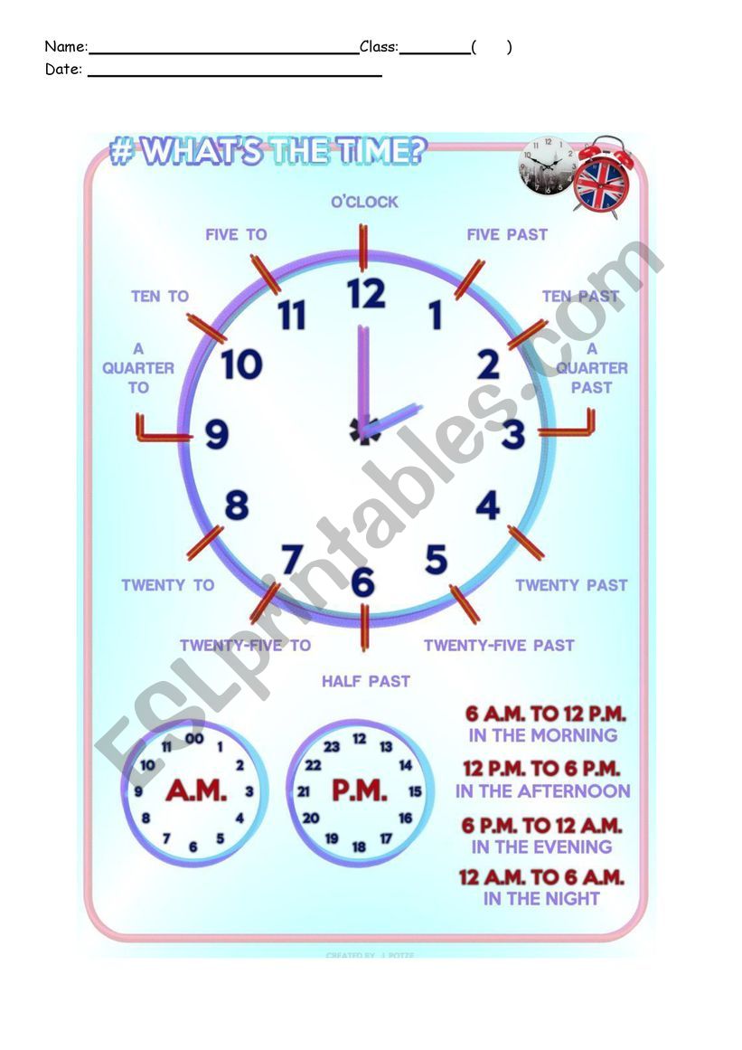 telling time worksheet