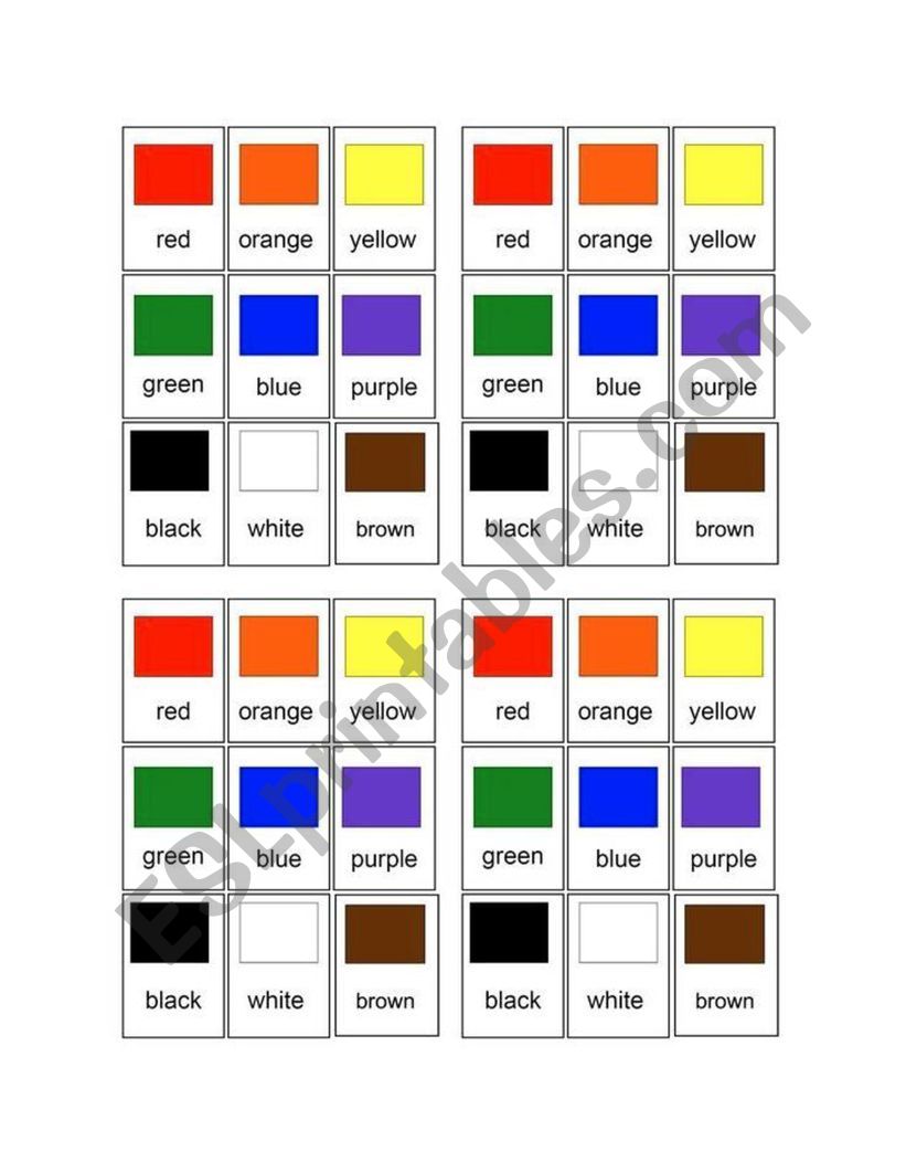 color chart worksheet