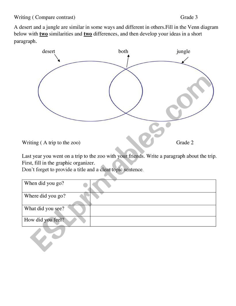 writing worksheet