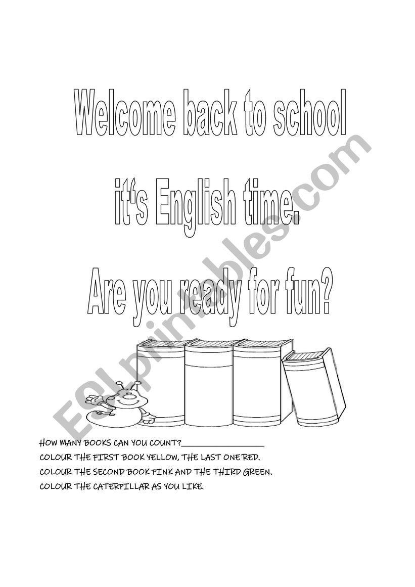 welcome back worksheet