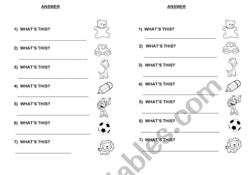 Whats this? worksheet