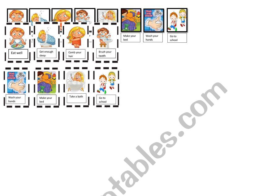 memory game habits  worksheet