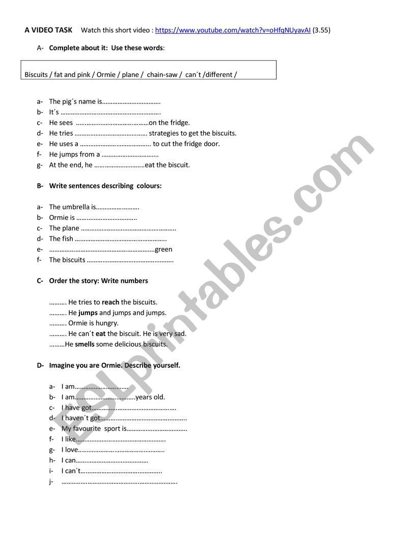 ORMIE worksheet