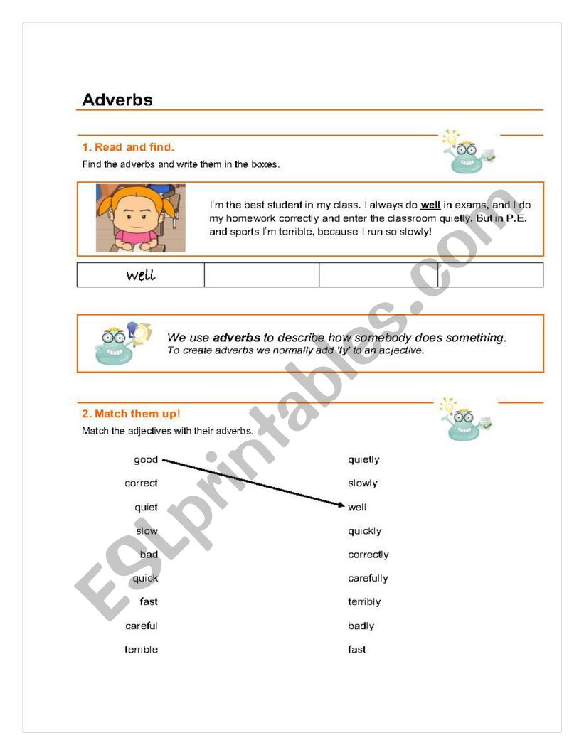 Adverbs worksheet