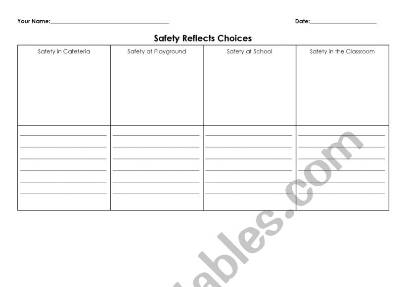 rules for our safety worksheet