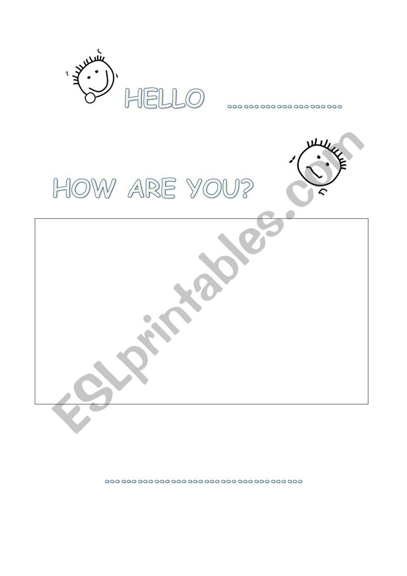 hello, how are you? worksheet