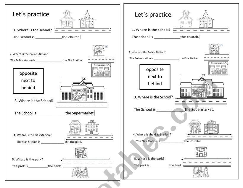 LETS PRACTICE PREPOSITIONS IN THE CITY