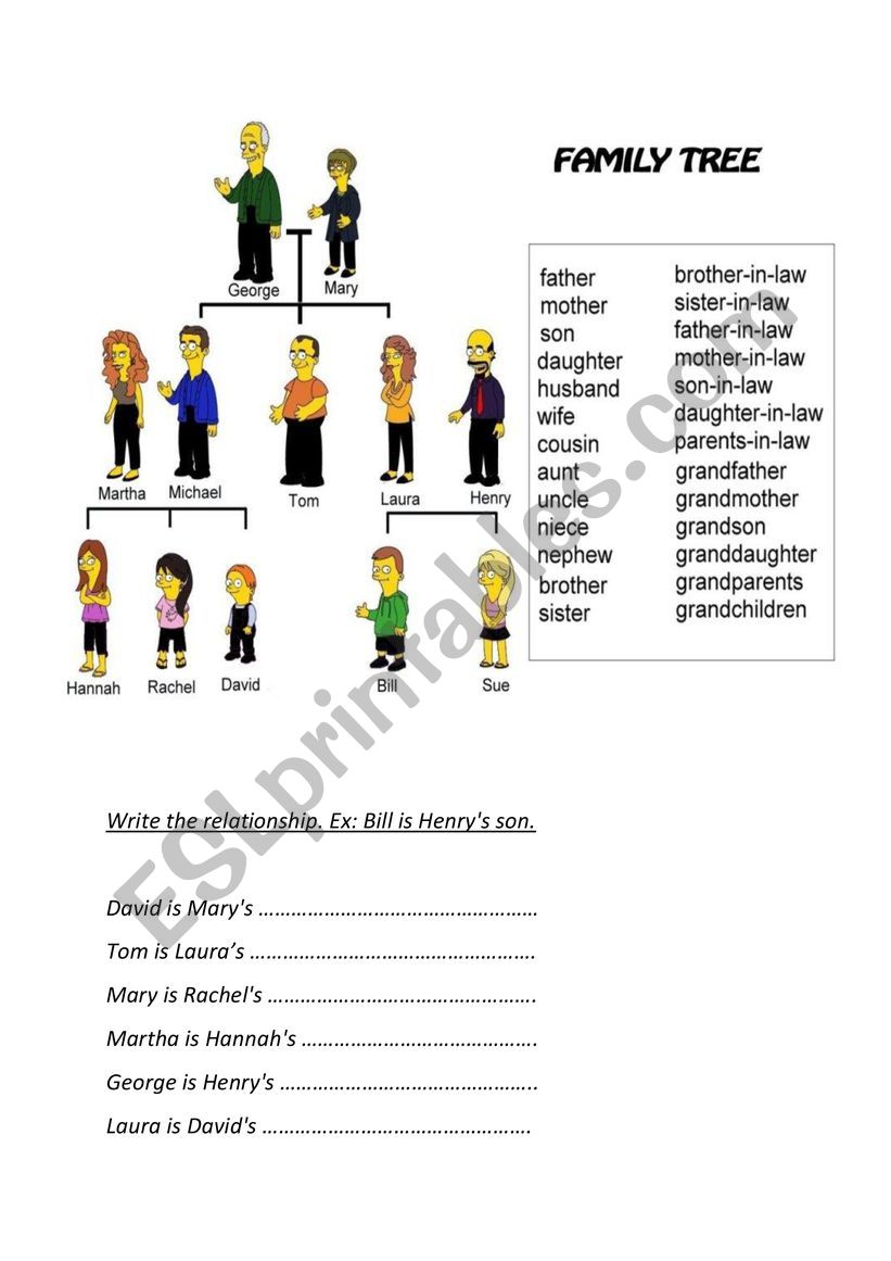 Family worksheet