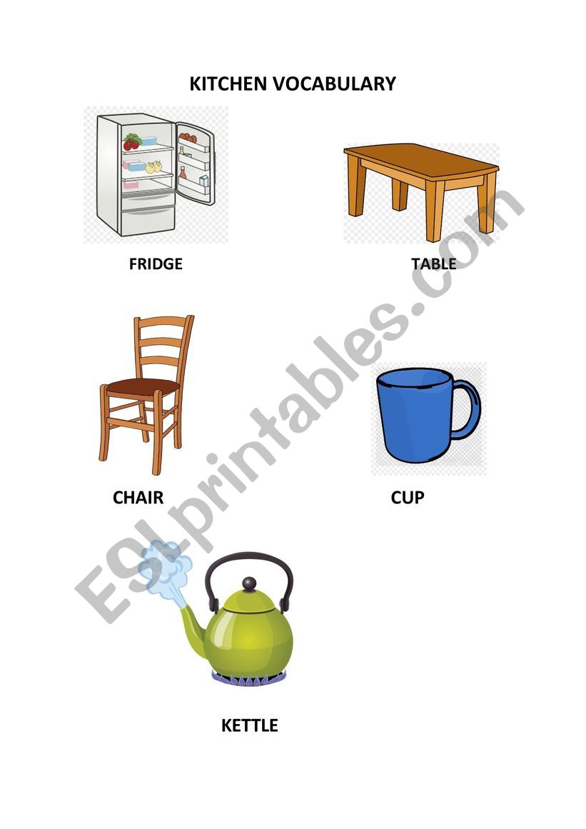 kitchen vocabulary worksheet