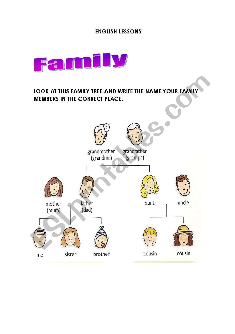 Family - ESL worksheet by lilianamonteiro