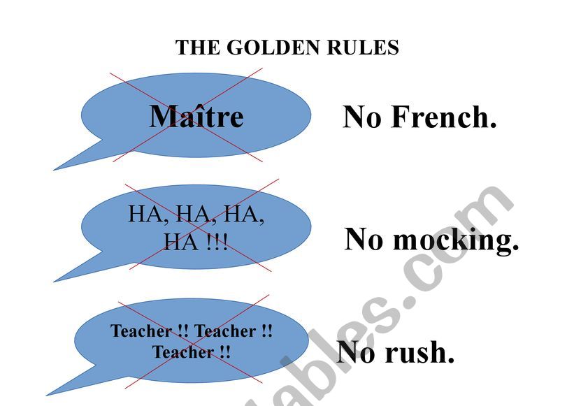 The Golden Rules worksheet