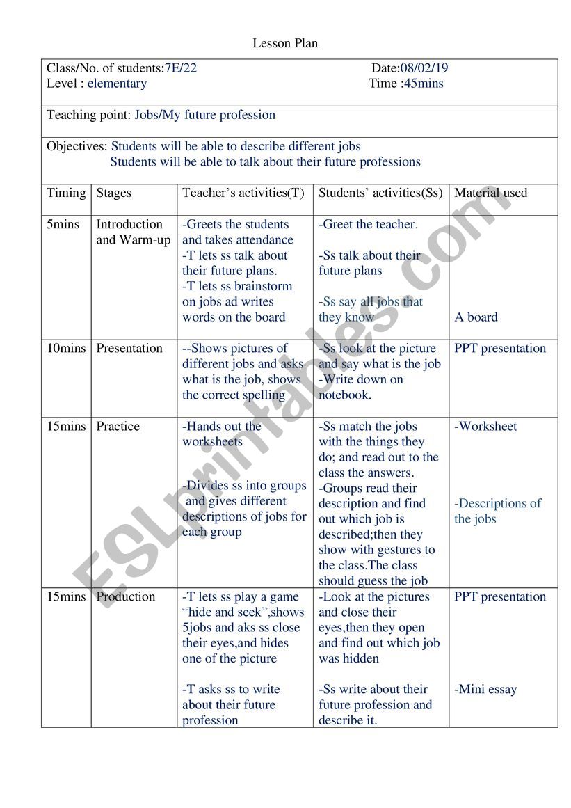 Jobs - ESL worksheet by ynashko