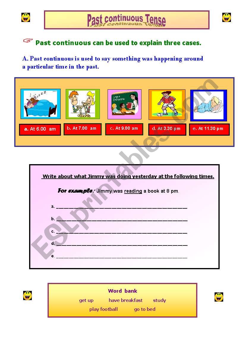 Past Continoous Tense worksheet