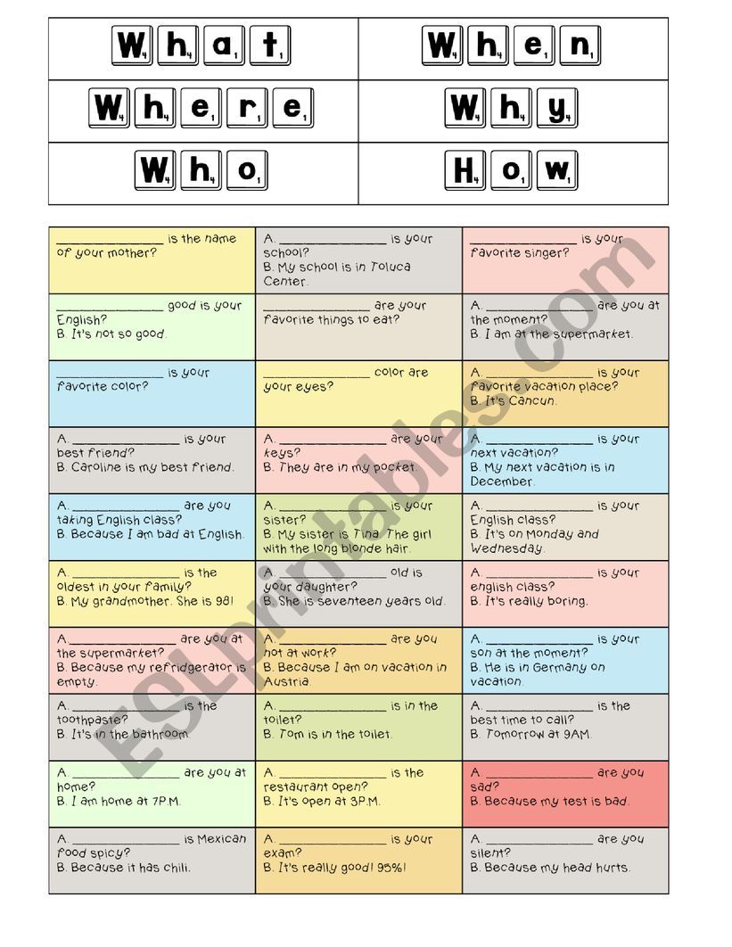 Wh Questions With The Verb To Be Interactive Worksheet Verb To Be Images