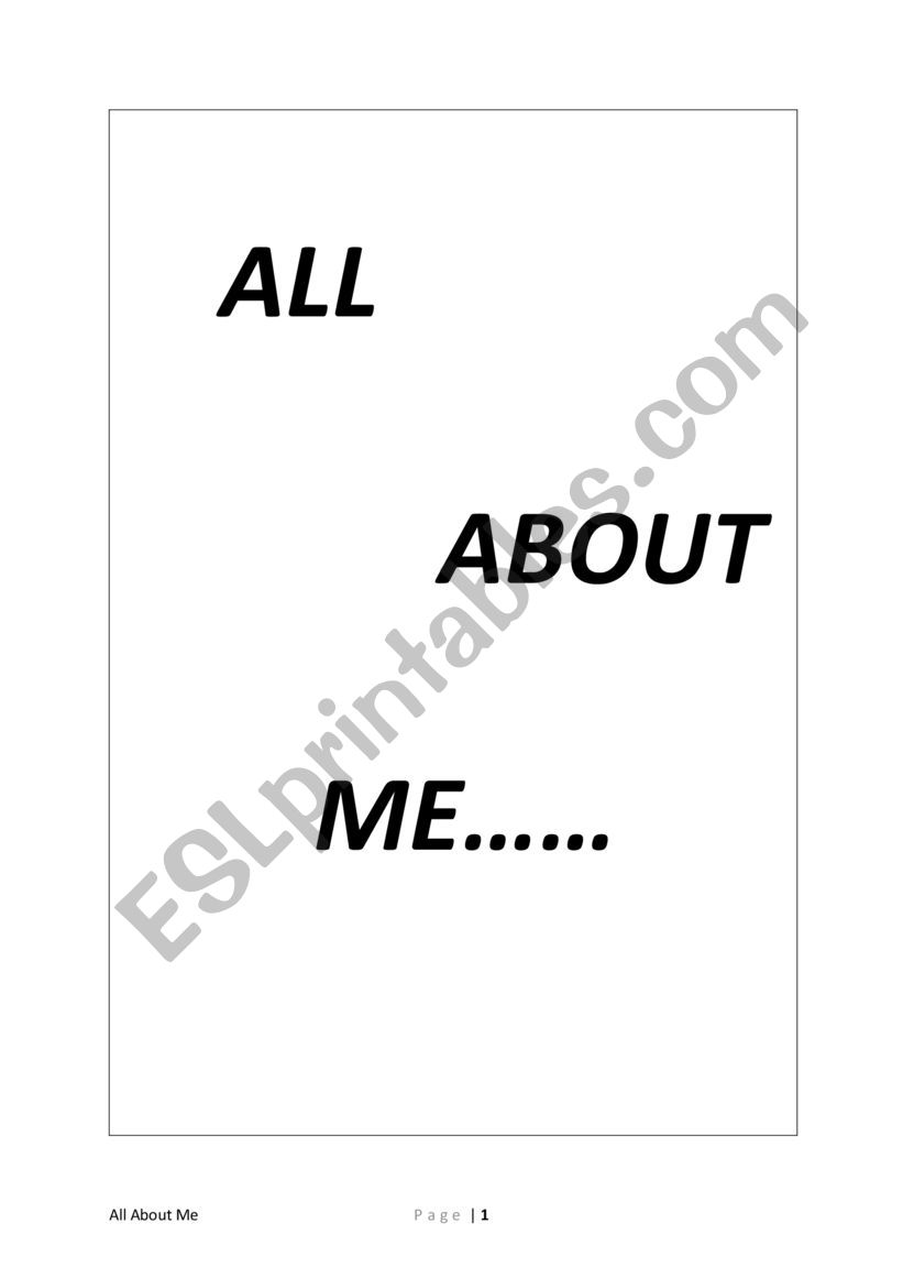 All about me banner  worksheet