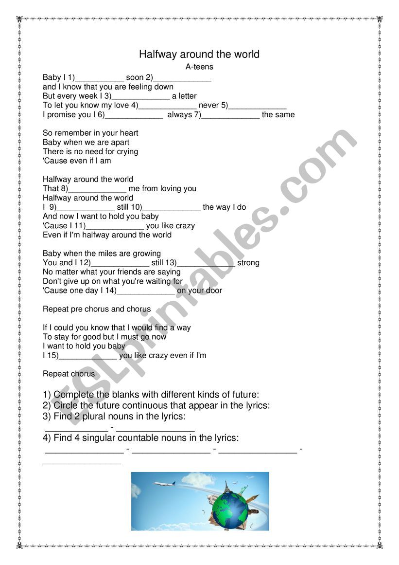 Song To Study Futures And Countable Nouns Esl Worksheet By Silvinohig