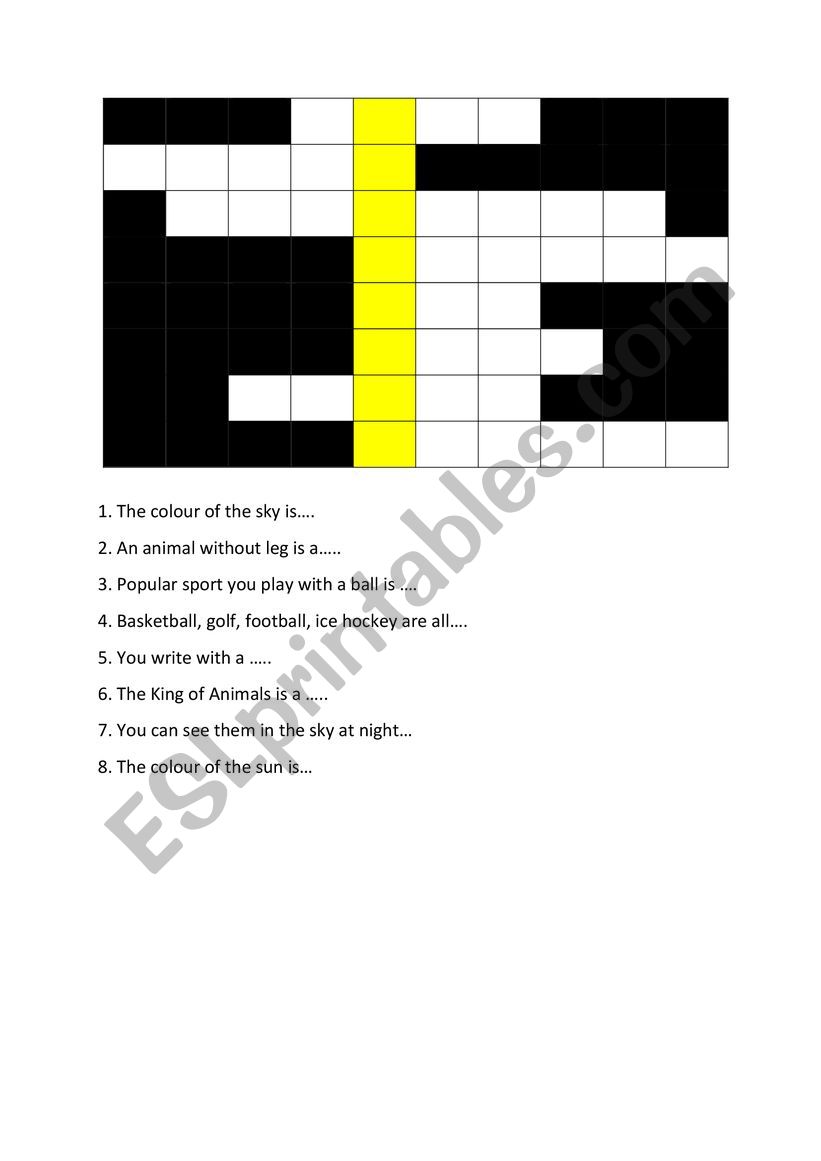 Simple Crossword worksheet