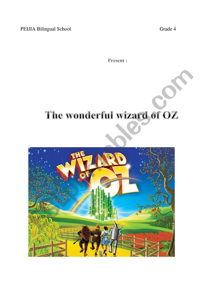 wizard of oz complete play script free download